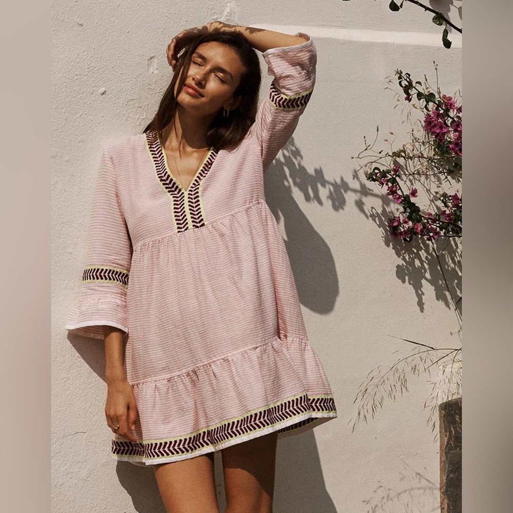 LEMLEM hanna flutter dress pink stripe